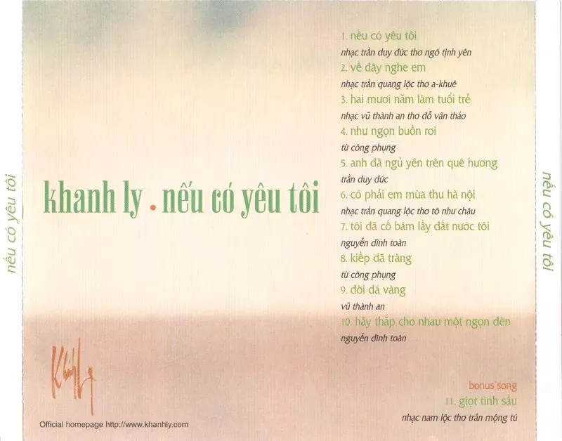 Khánh Ly - Nếu Có Yêu Tôi 2001
