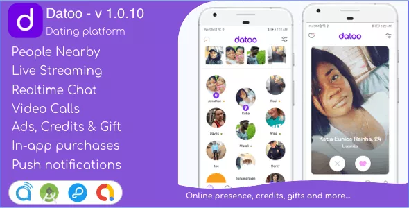 Datoo v1.0.10 - Dating platform with Live Steaming and Video calls + Admin Panel