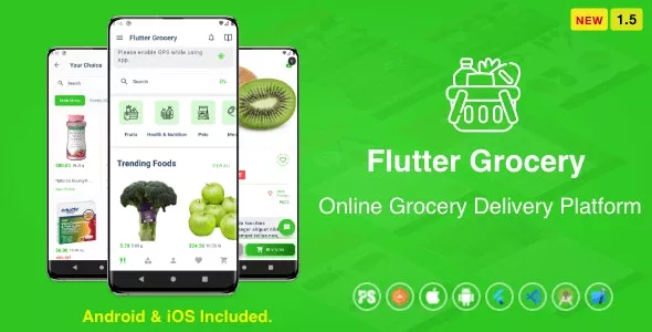 Flutter Multi Vendor Grocery v1.0 (Convenience Store, Food, Vegetable, Fresh Fruit, eCommerce, Retail)