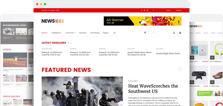 JoomShaper News365 v3.0.0 - Responsive Joomla Template for News/Magazine