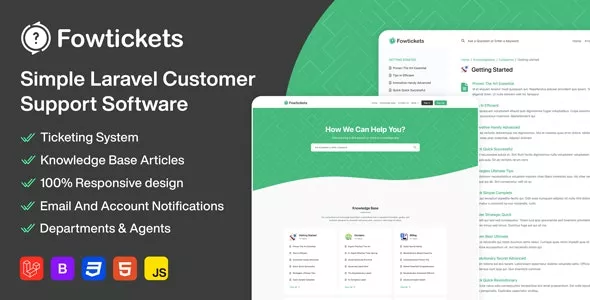 Fowtickets v2.0 - Simple Customer Support Software With Ticketing System And Knowledge Base