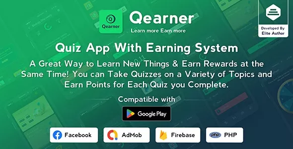Qearner v2.0.1 - Quiz App | Android Quiz game with Earning System + Admin Panel