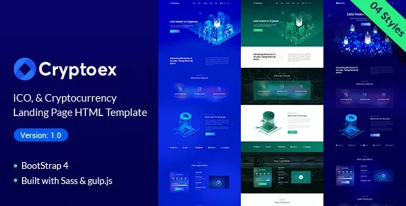 Trypto ICO and Cryptocurrency Landing Page HTML Template v1.0