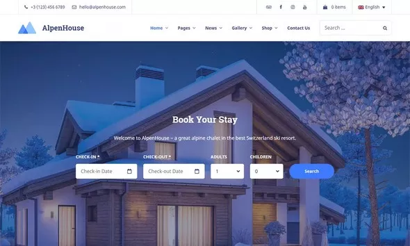 Alpenhouse v1.3.4 - Hotel Booking WordPress Theme