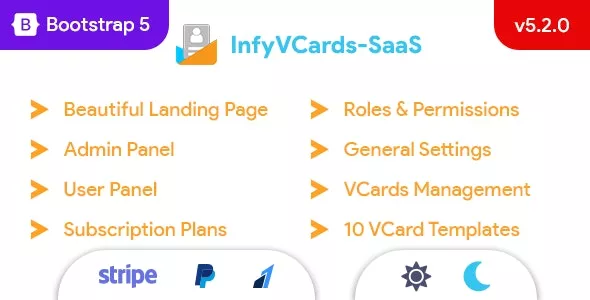InfyVCards-SaaS v5.1.0 - Multi User Digital Business Card Builder SaaS - VCards