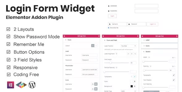 Login Form Widget Elementor Addon Plugin v1.0.2