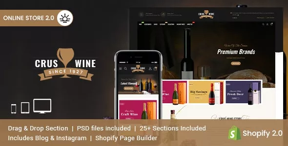 Cruswine v2.0.0 - Sectioned Shopify Theme