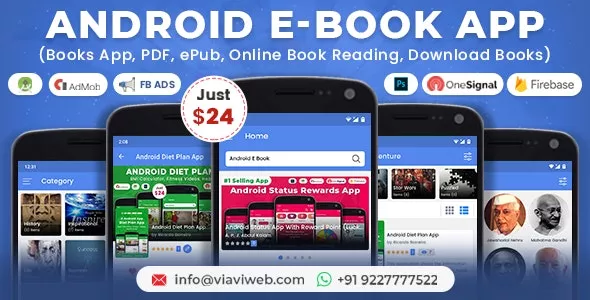 Android EBook App v11.0 (Books App, PDF, ePub, Online Book Reading, Download Books)