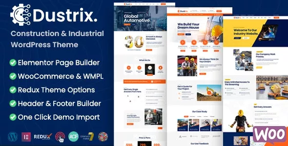 Dustrix v1.4.0 - Construction and Industry WordPress Theme
