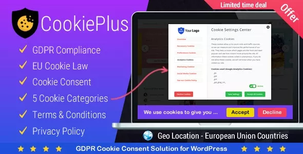 Cookie Plus GDPR v1.6.3 - Cookies Consent Solution for WordPress - Master Popups Addon