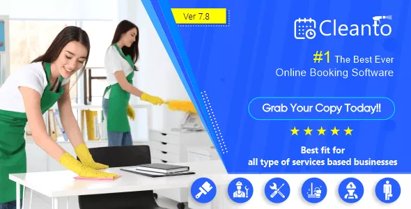 Cleanto v7.8 - Online Bookings Management System for Maid Services and Cleaning Companies