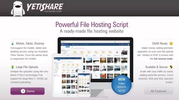 YetiShare File Hosting v5.4.0 - File Upload Script with Addons + Themes