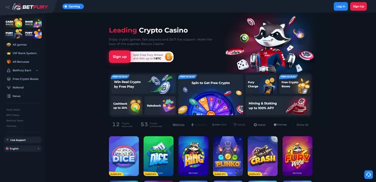 BetFury - Crypto Casino, Bitcoin Gambling, Sports Betting