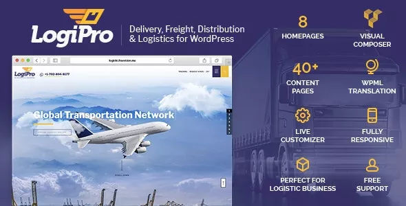 LogiPro v3.1 - Delivery, Freight, Distribution & Logistics for WordPress
