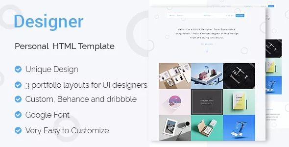 DESIGNER - UI & UX Designers Portfolio HTML Template