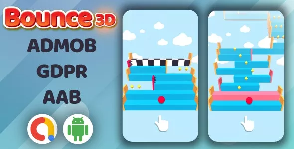 Bounce3D Jumping Ball Android Game + Admob v1.0.1