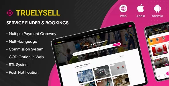 TruelySell v2.1.7 - On-demand Service Marketplace, Nearby Service Finder and Bookings (Web + Android + iOS)