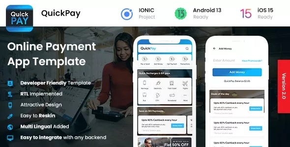 Recharge Ticket Booking & Bill Online Payment Android App + Online Payment iOS App Template, IONIC 6 v3.0