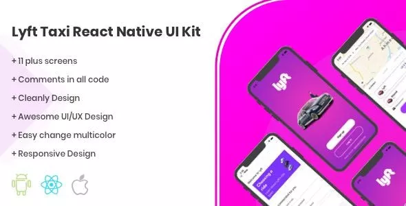 Lyft v1.0 - React Native UI Kit Taxi Template