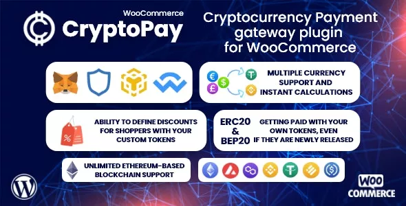 CryptoPay WooCommerce v2.3.5 - Cryptocurrency Payment Gateway Plugin