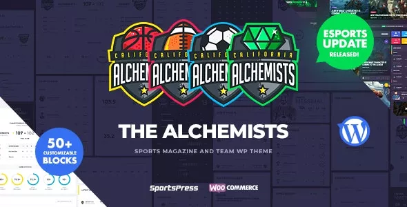 Alchemists v4.4.11 – Sports, eSports & Gaming Club and News WordPress Theme