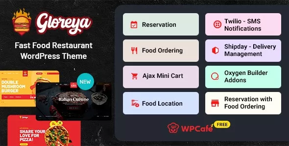 Gloreya v2.0.6 - Restaurant Fast Food & Delivery WooCommerce Theme