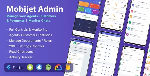 Mobijet Admin - Manage & Monitor Agents, Customer & Payments | Android & iOS Flutter App