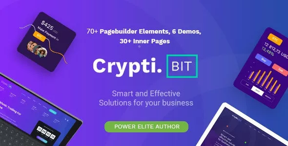 CryptiBIT v1.3.2 – Technology, Cryptocurrency, ICO/IEO Landing Page WordPress Theme
