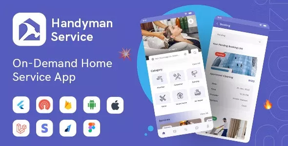 Handyman Service v18.0 - Flutter On-Demand Home Services App with Complete Solution