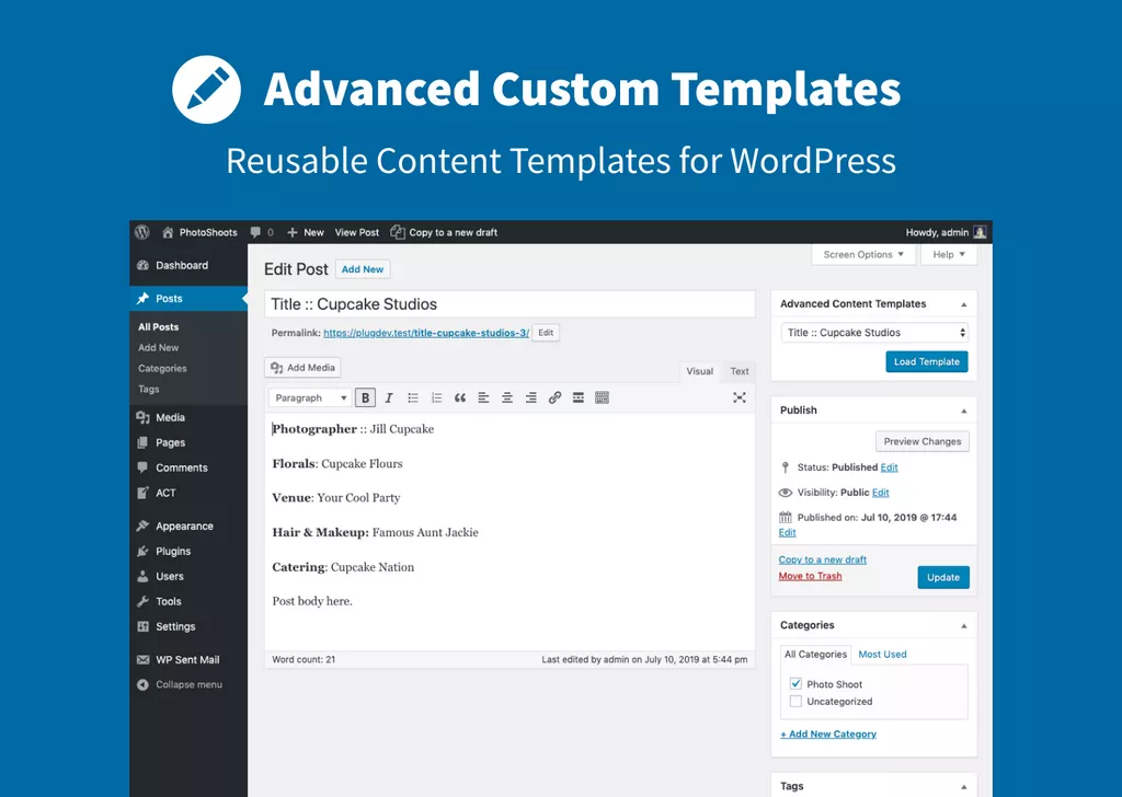 Advanced Custom Templates v2.2.2 - Content Templates for WordPress