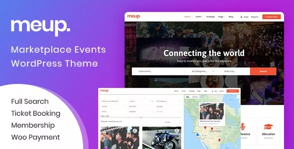 Meup v1.3.7 – Marketplace Events WordPress Theme