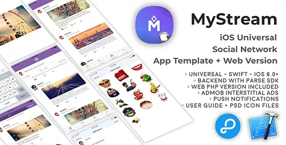 MyStream - iOS Universal Social Network App Template + Web PHP version