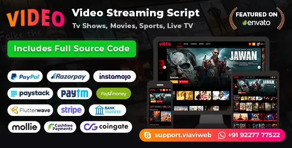 Video Streaming Portal v2.1 - TV Shows, Movies, Sports, Videos Streaming, Live TV