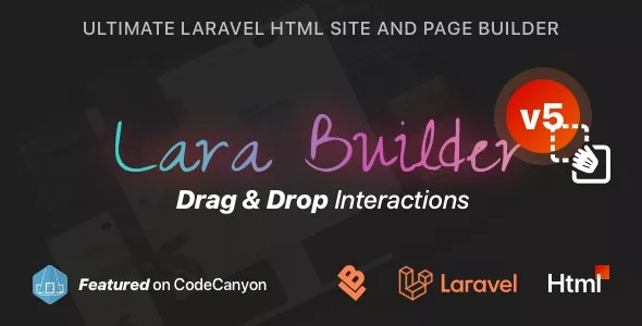 LaraBuilder v5.8.0 - Laravel Drag & Drop SaaS HTML Site Builder