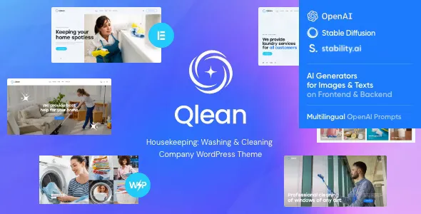 The Qlean v1.2.2 - Housekeeping: Washing & Cleaning Company WordPress Theme
