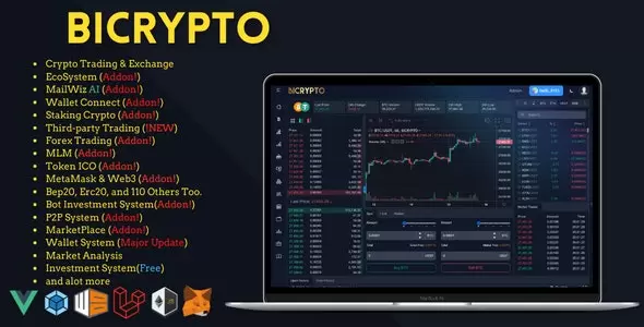 BiCrypto - Crypto Trading Platform, Exchanges, KYC, Charting Library, Wallets, Binary Trading, News