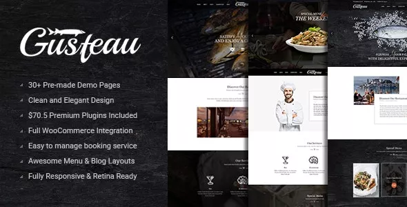 Gusteau v1.7.9 - Elegant Food - Coffee and Restaurant WordPress Theme
