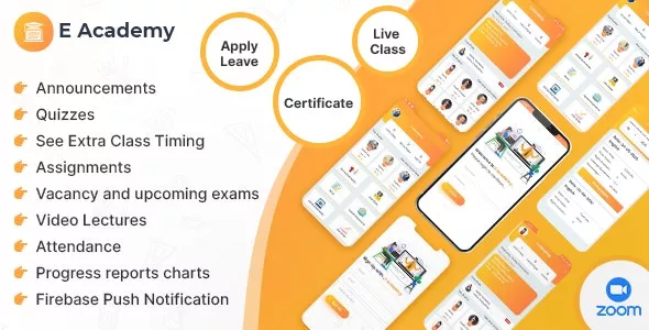 E-Academy v1.0.12 - Online Classes / Institute / Tuition and Course Management (Android App + Admin Panel)