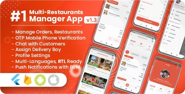 Manager / Owner for Multi-Restaurants Flutter App v1.2.0